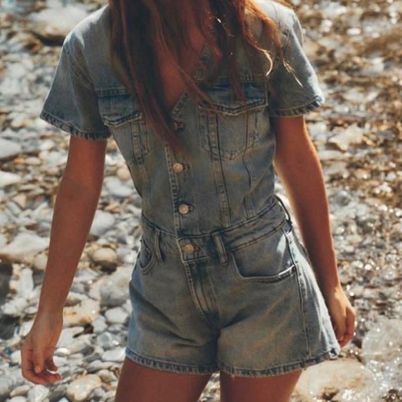 Zara Pants - Zara Denim Romper | medium